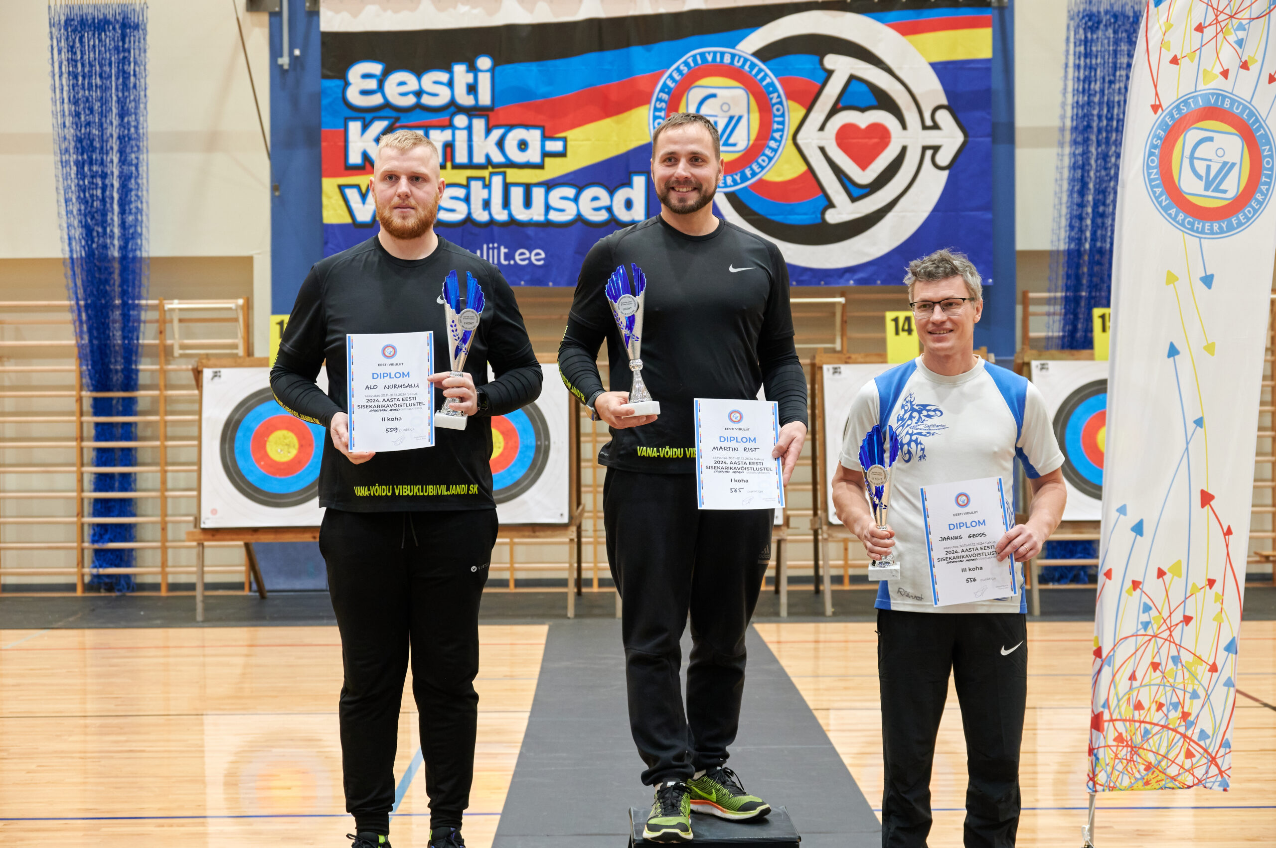 30.11 – 1.12.2024 peeti Saku spordihoones 2024 Eesti sisekarikavõistlusi vibulaskmises